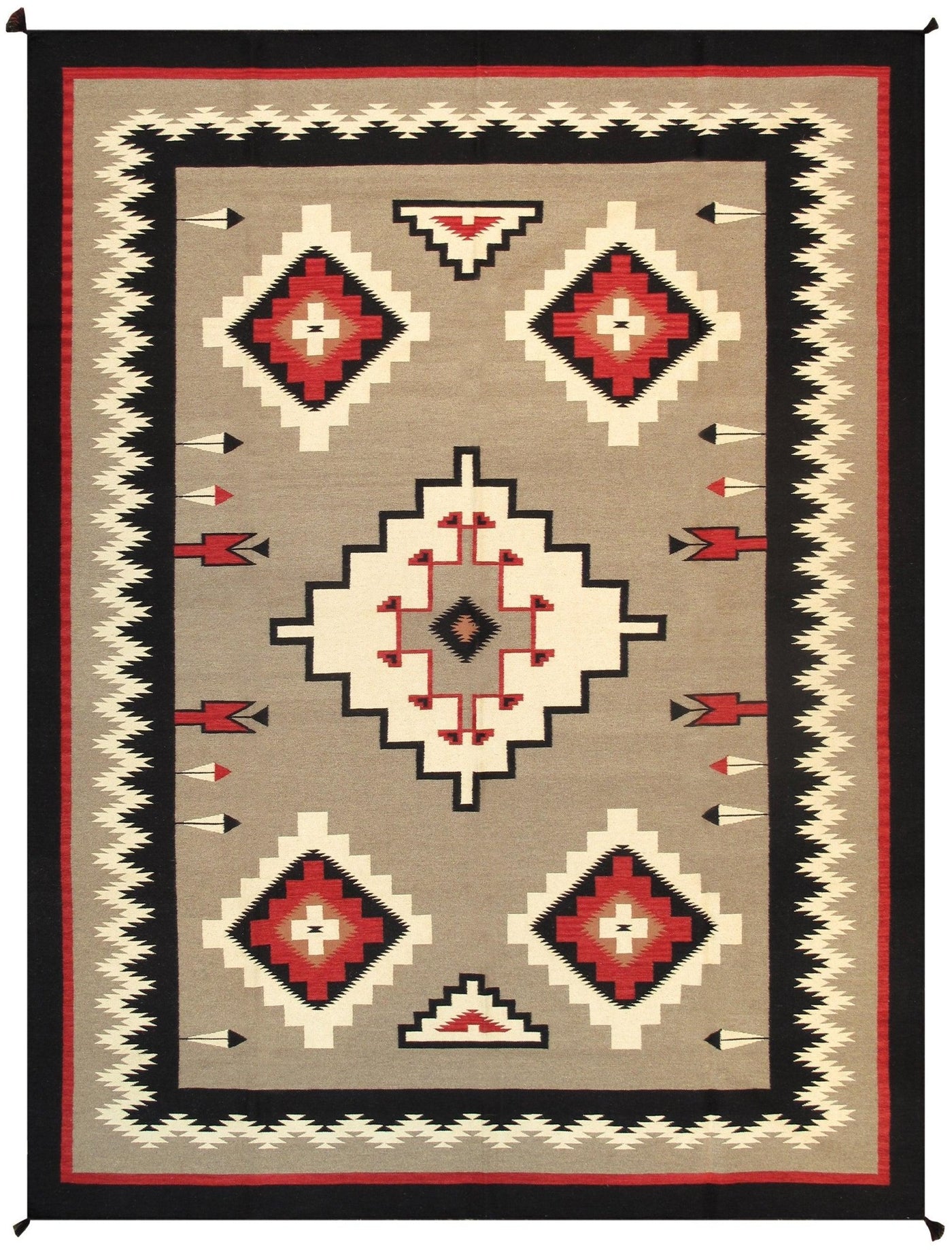 Canvello Navajo Style Hand - Woven Wool Mocha Area Rug - 9' X 12' - Canvello