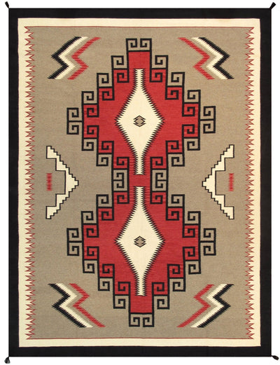 Canvello Navajo Style Hand - Woven Wool Mocha Area Rug - 9' X 12' - Canvello