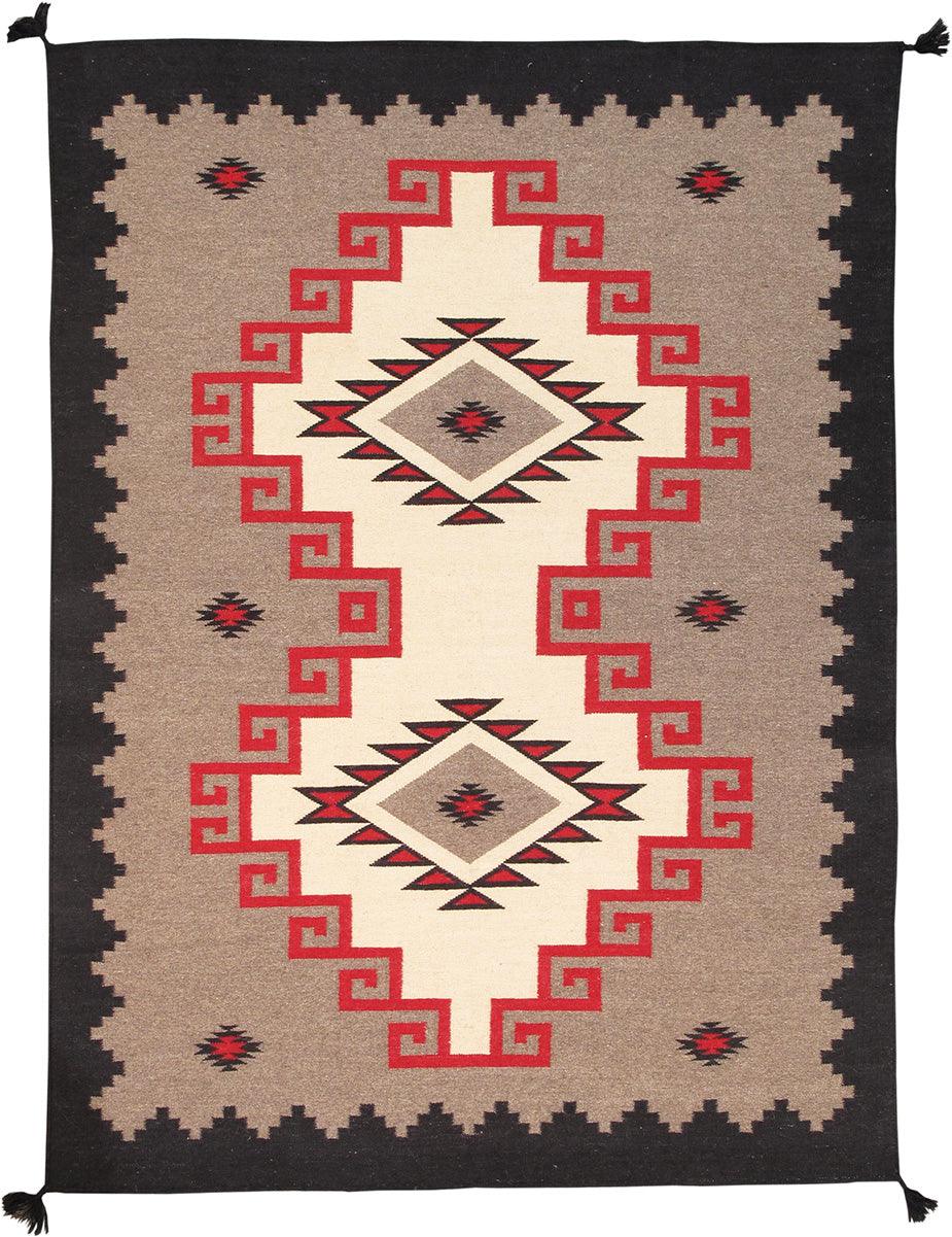 Canvello Navajo Style Hand-Woven Wool Mocha Area Rug- 9' X 12'
