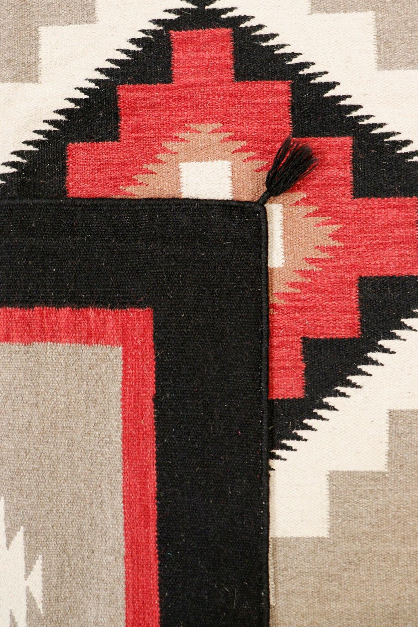 Canvello Navajo Style Hand-Woven Wool Mocha Area Rug- 9' X 12'