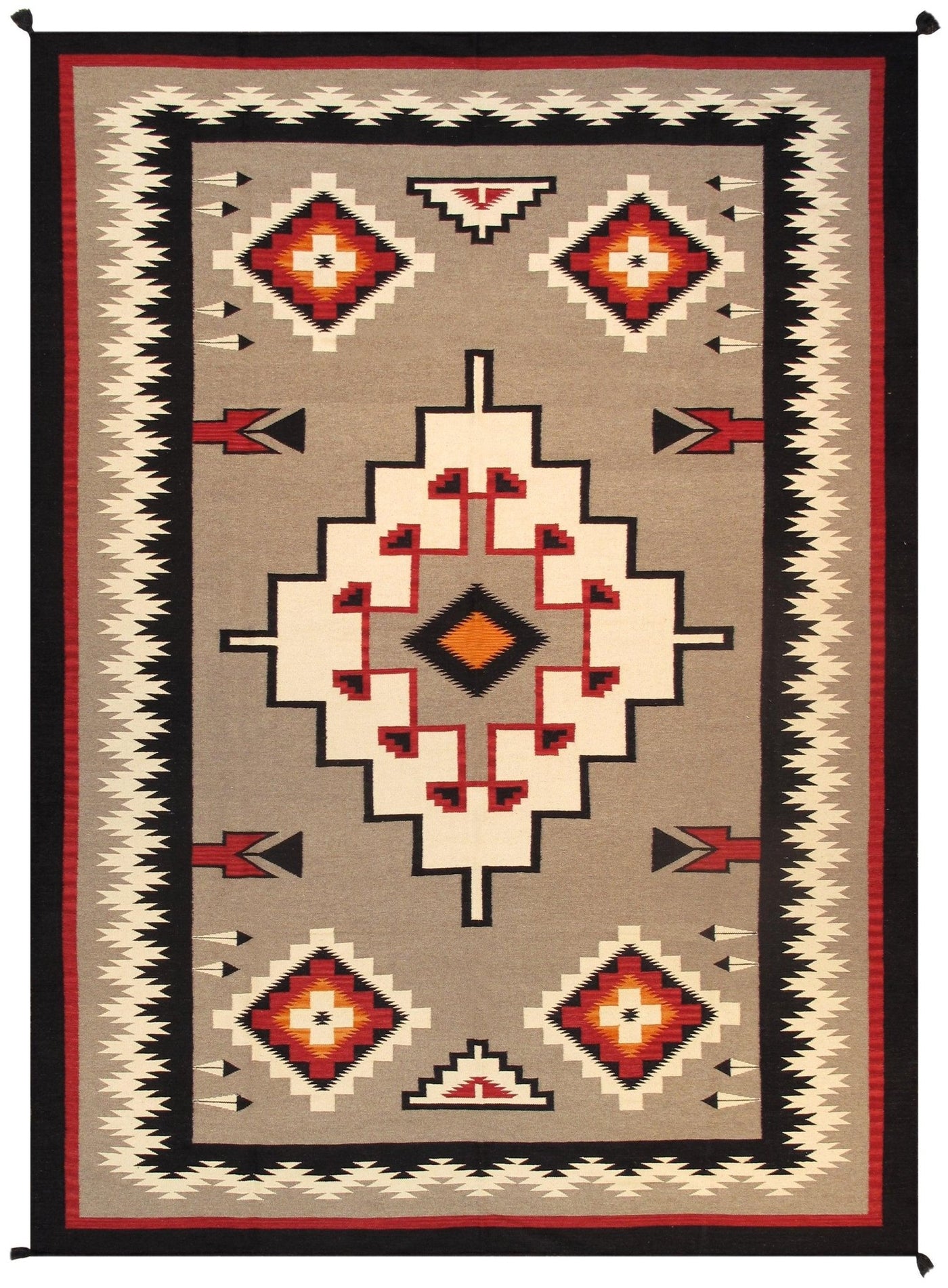 Canvello Navajo Style Hand - Woven Wool Mocha Area Rug - 9'8" X 13'7" - Canvello