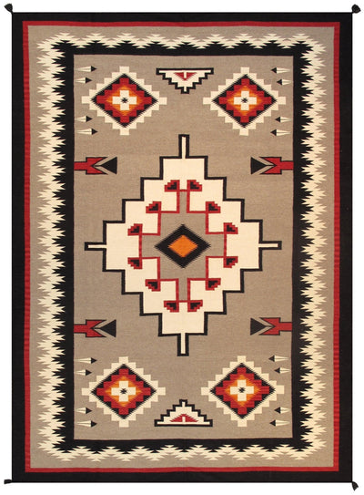 Canvello Navajo Style Hand - Woven Wool Mocha Area Rug - 9'8" X 13'7" - Canvello