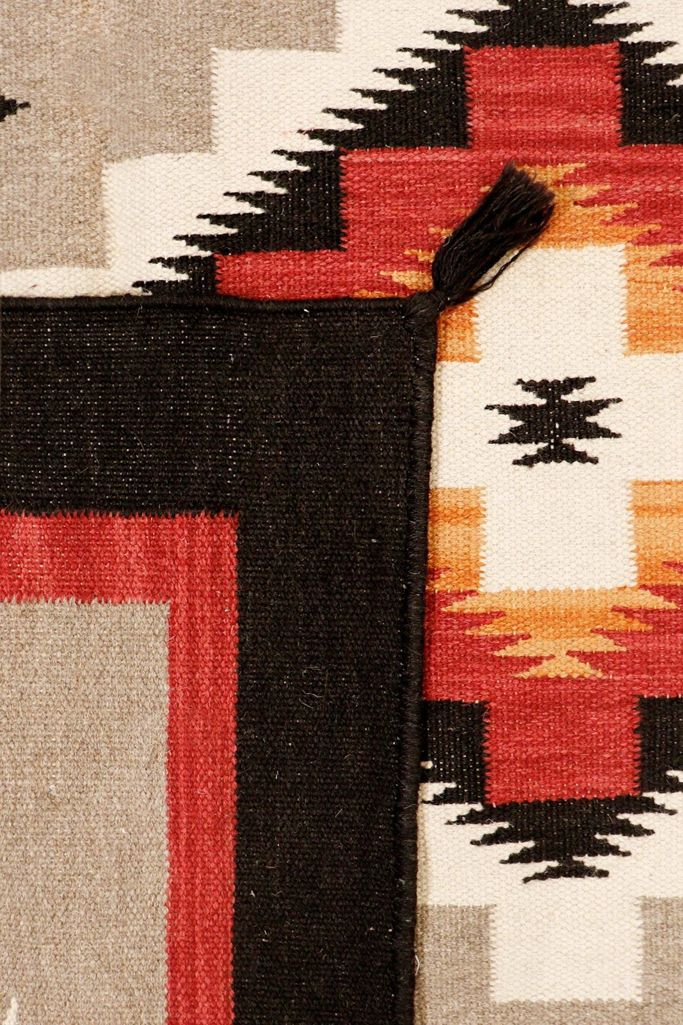 Canvello Navajo Style Hand - Woven Wool Mocha Area Rug - 9'8" X 13'7" - Canvello