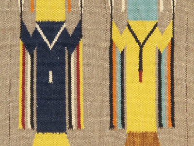 Canvello Navajo Style Hand-Woven Wool Multicolor Area Rug- 3'2" X 4'11"