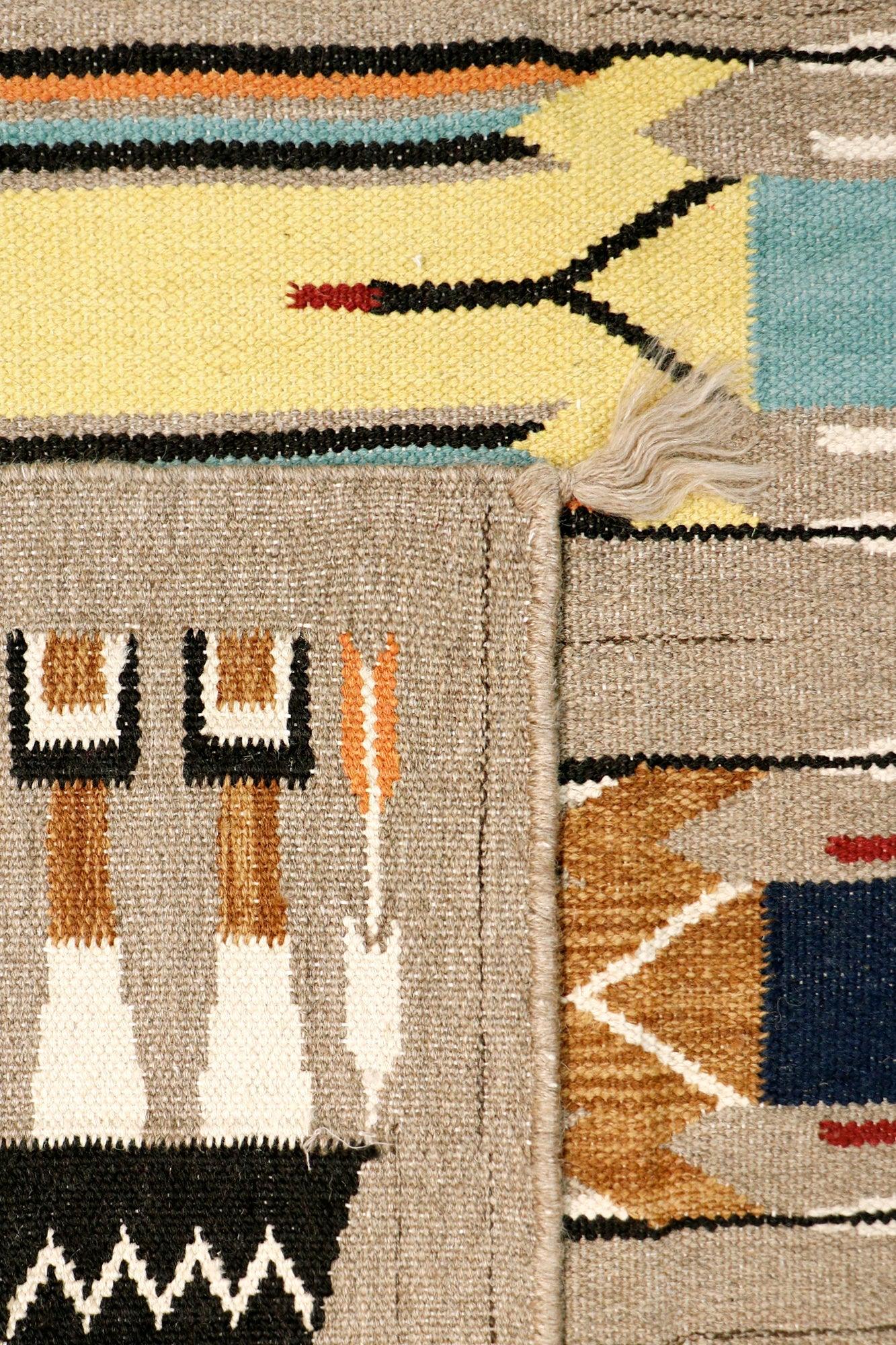 Canvello Navajo Style Hand - Woven Wool Multicolor Area Rug - 3'2" X 4'11" - Canvello