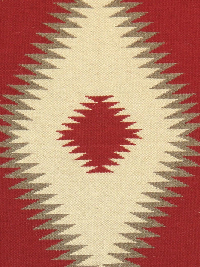 Canvello Navajo Style Hand - Woven Wool Red Area Rug - 3'1" X 4'11" - Canvello