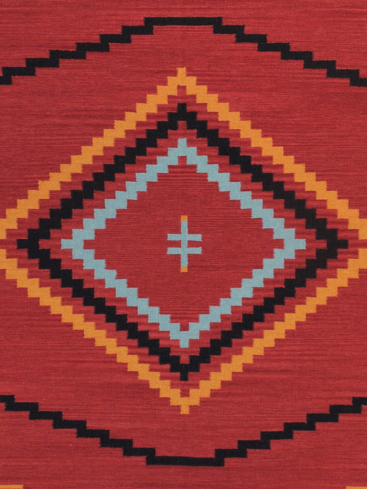 Canvello Navajo Style Hand - Woven Wool Red Area Rug - 8'3" X 9'11" - Canvello