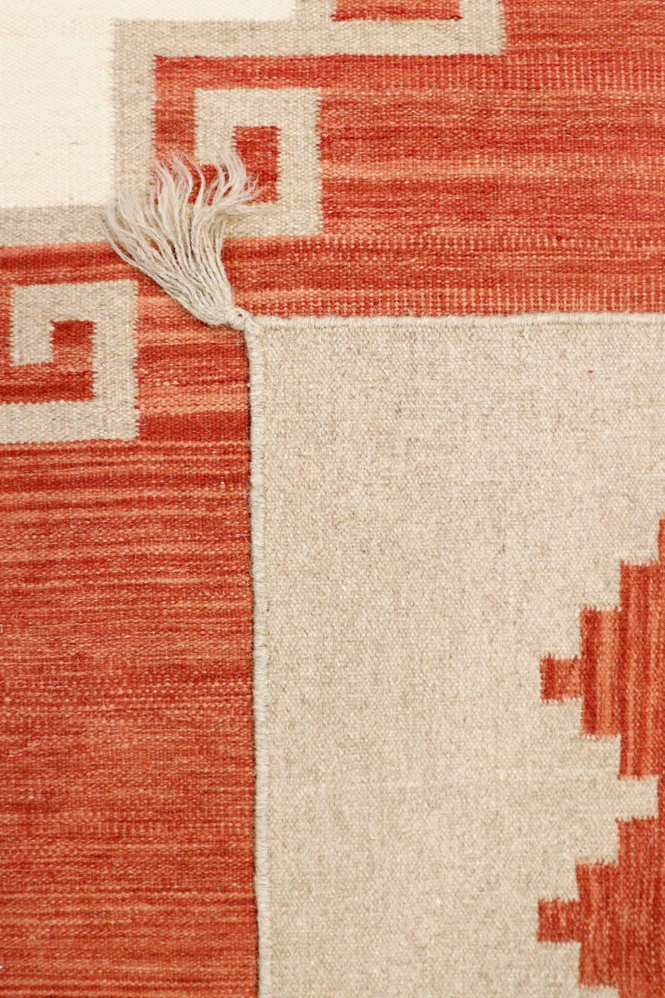 Canvello Navajo Style Hand - Woven Wool Rust Area Rug - 8'1" X 10' - Canvello