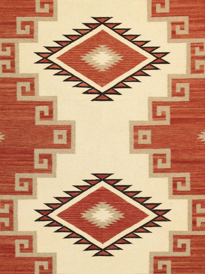 Canvello Navajo Style Hand - Woven Wool Rust Area Rug - 8'1" X 10' - Canvello