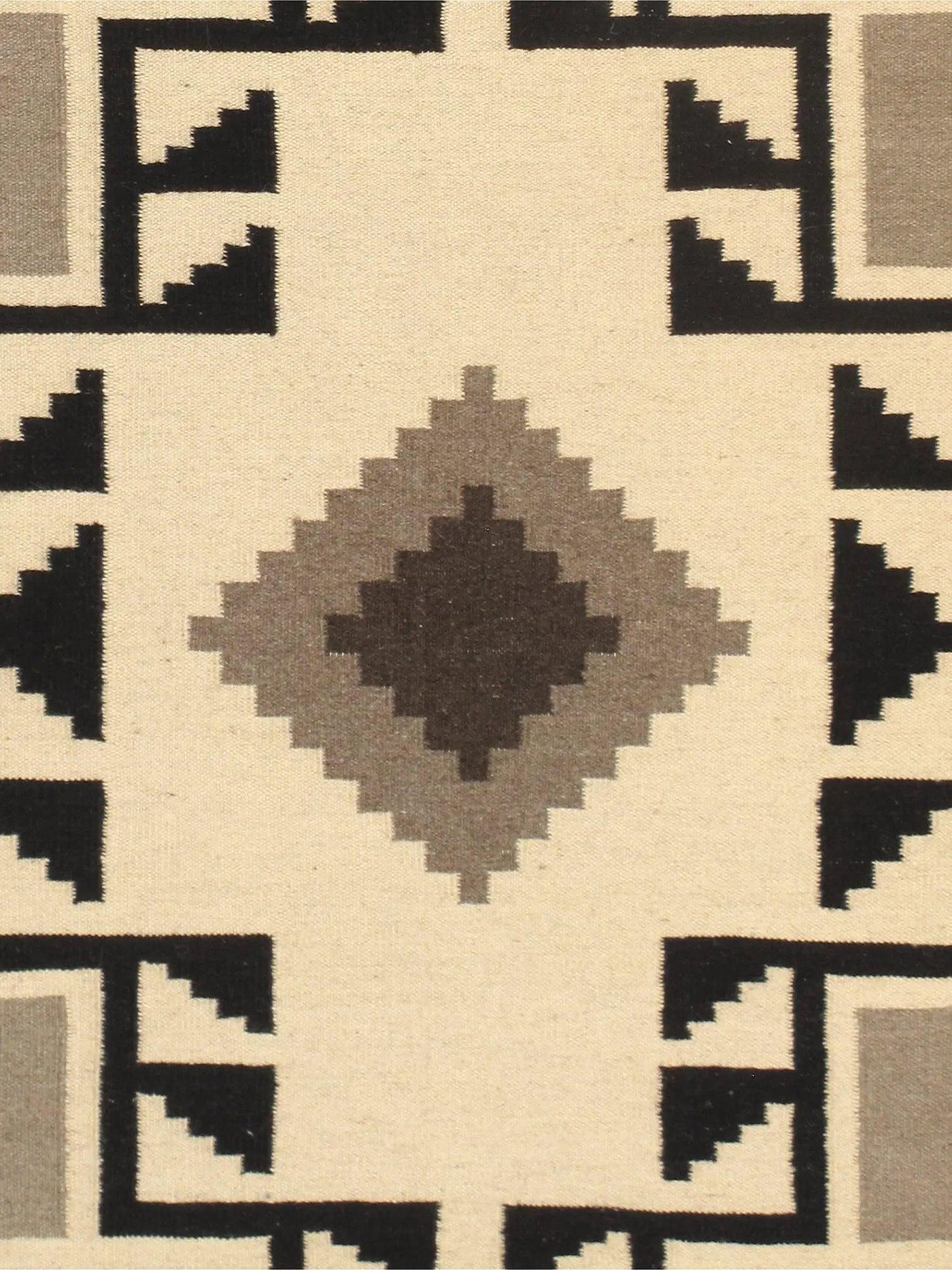 Canvello Navajo Style Hand-Woven Wool Taupe Area Rug- 9'1" X 11'9"