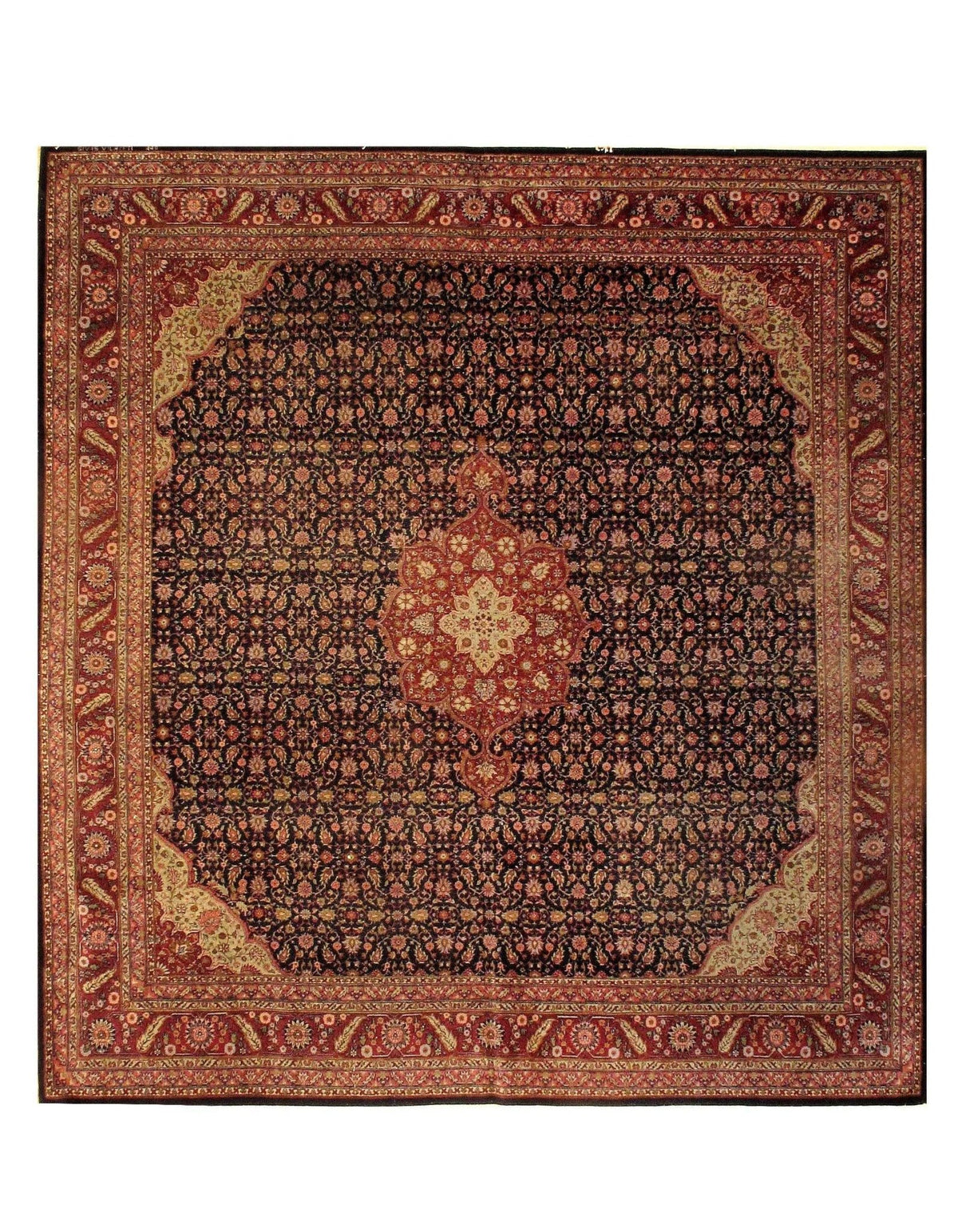 Alfombra Sivas turca antigua azul marino - 9' X 10'