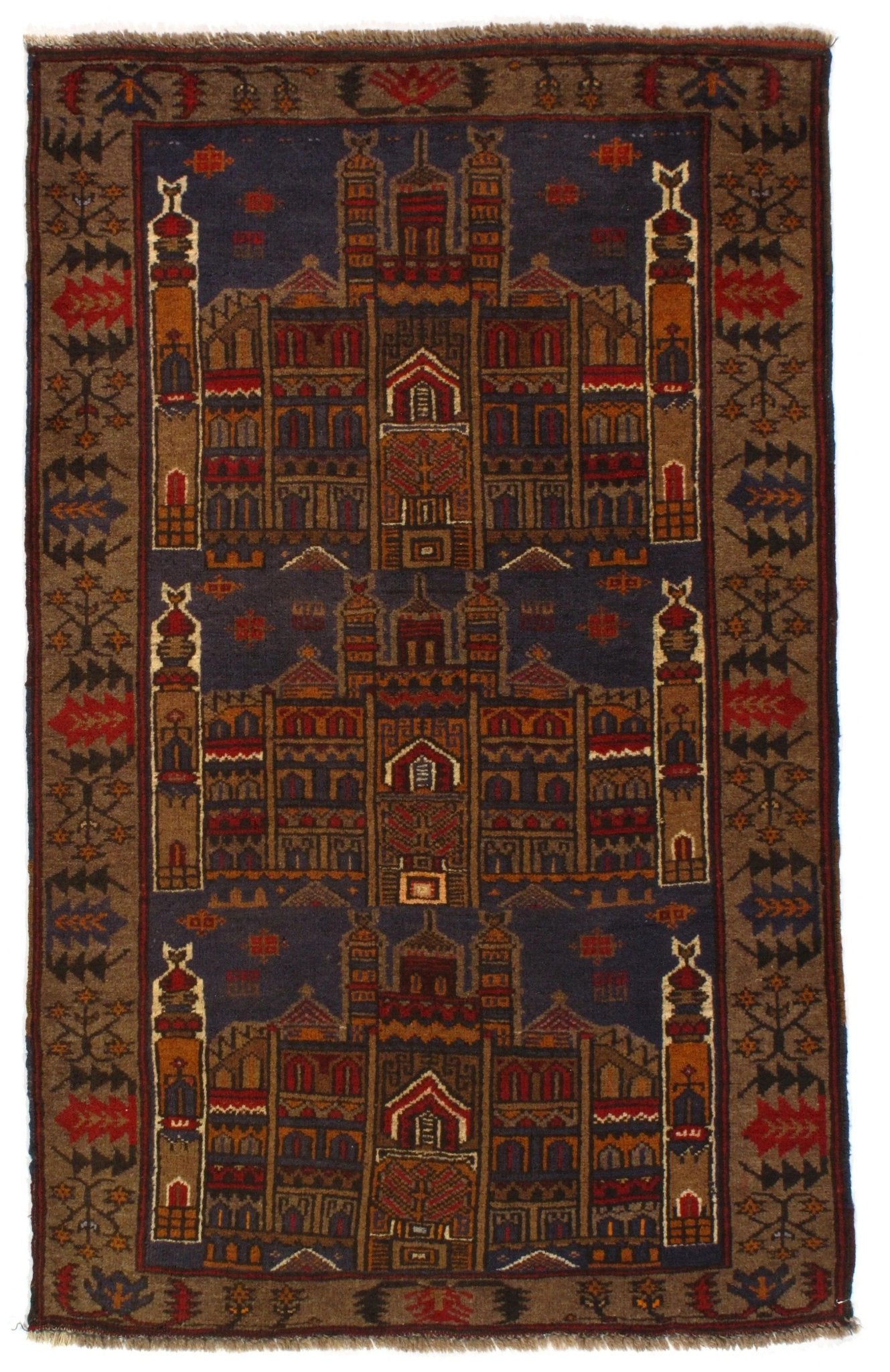 Canvello Navy Balouchi Prayer Rug - 3' x 5 - Canvello