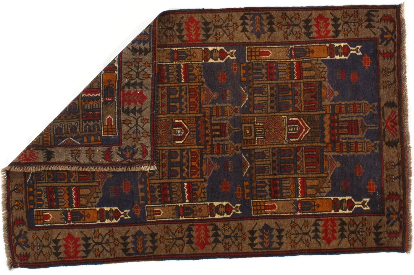 Canvello Navy Balouchi Prayer Rug - 3' x 5 - Canvello