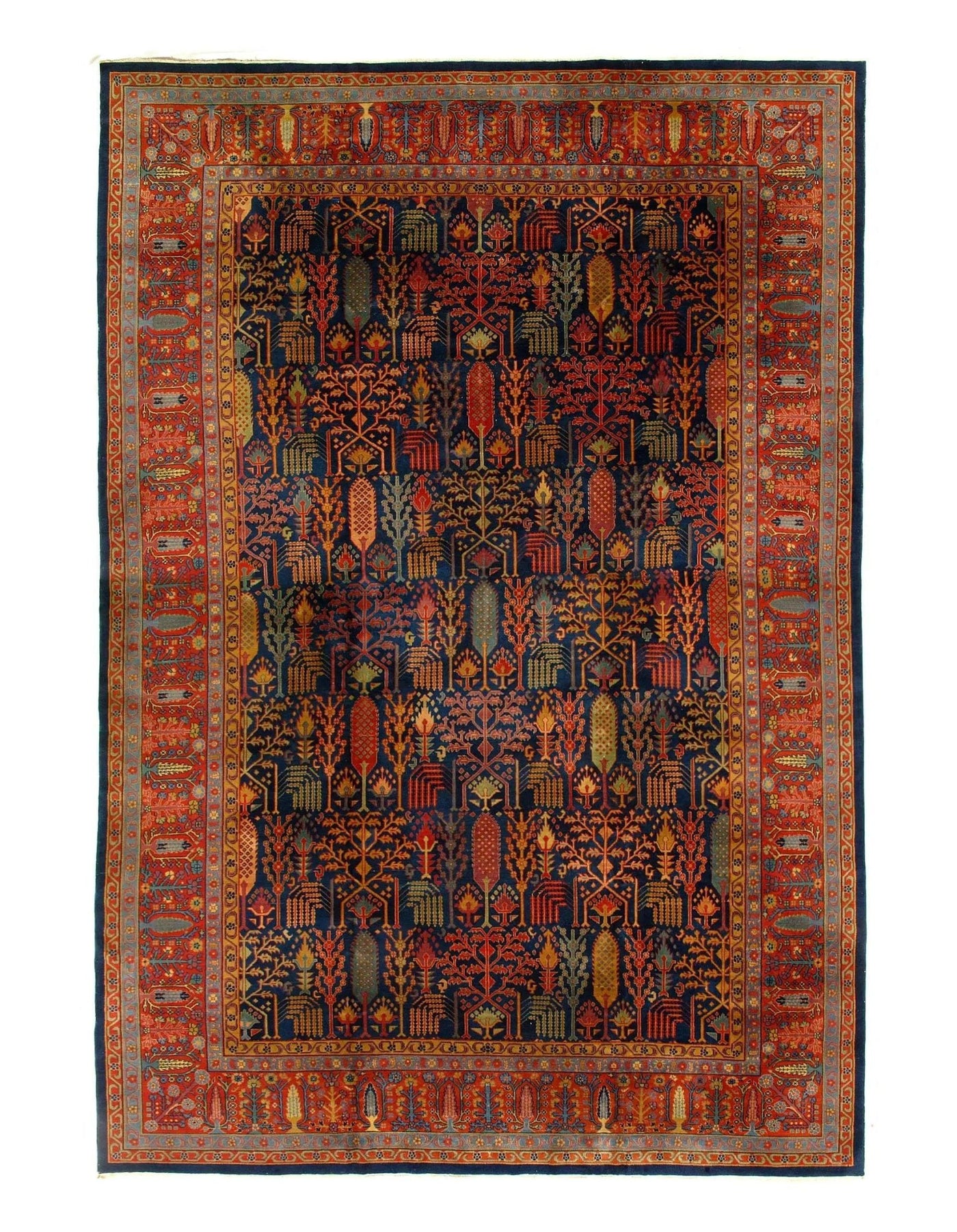 Canvello Navy Blue Antique Agra Rug - 12' X 17'6'' - Canvello