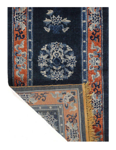 Canvello Navy Blue Antique Art Deco Rug - 2'1'' X 4'2'' - Canvello