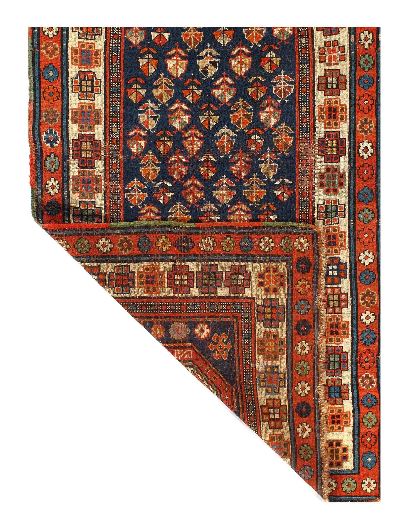 Navy Blue Antique Caucasian kazak rug 2'11'' X 5'4''
