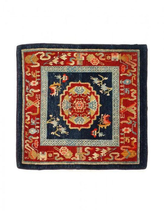 Canvello Navy Blue Antique Chinese Art Deco - 2'2'' X 2'2''