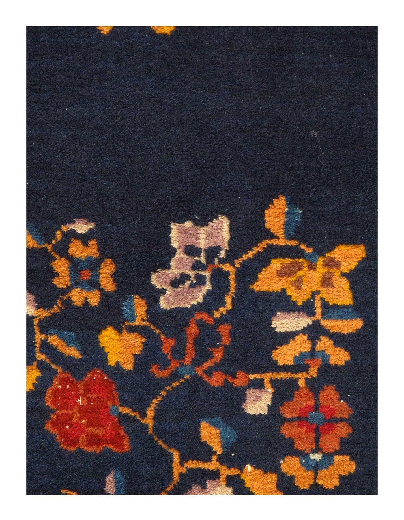 Canvello Navy Blue Antique Chinese Art Deco Rug - 4'2'' X 5'11'' - Canvello