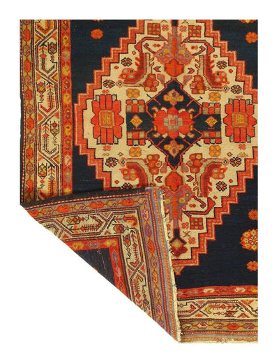 Canvello Navy Blue antique Kazak Rug - 4'1'' X 5'9'' - Canvello