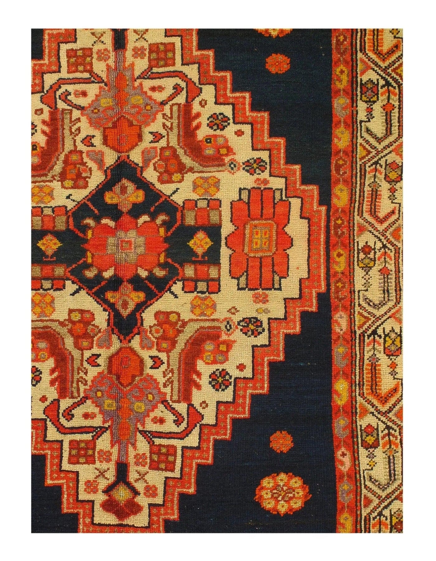 Canvello Navy Blue antique Kazak Rug - 4'1'' X 5'9'' - Canvello