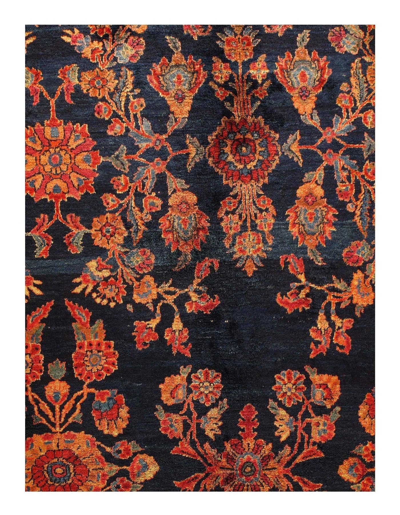 Canvello Navy Blue Antique Silkroad Sarouk Rug - 10' X 12'4'' - Canvello