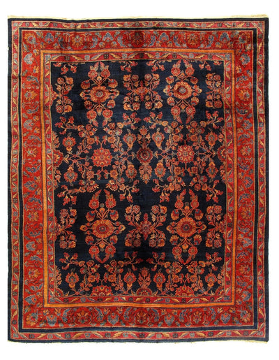 Canvello Navy Blue Antique Silkroad Sarouk Rug - 10' X 12'4'' - Canvello