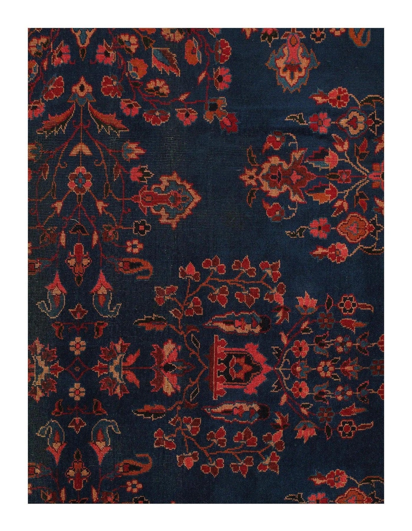 Canvello Navy Blue Antique Turkish Tabriz Rug - 10'9" x 21'5" - Canvello