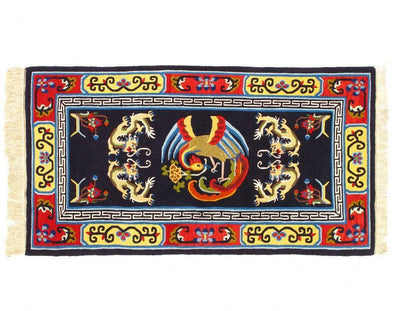 Canvello Navy Blue Chinese Art Deco Rug - 3'1'' X 5'9'' - Canvello