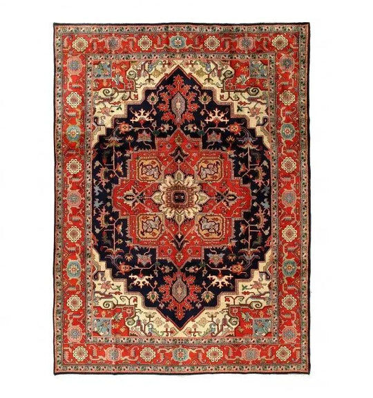 Canvello Navy Blue Fine Hand Knotted Heriz 10 ' X 13'11''