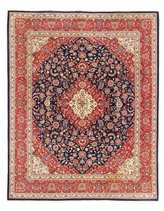 Canvello Navy Blue Fine Hand Knotted Kashan 7'8'' X 9'11'' - Canvello