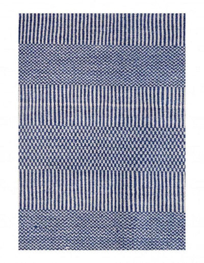 Navy Blue Fine Hand Knotted Modern Rug 5'4'' X 7'6''
