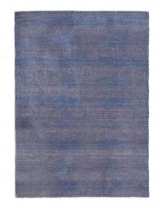 Canvello Navy Blue Fine Hand Knotted Modern Rug 5'4'' X 7'6'' - Canvello