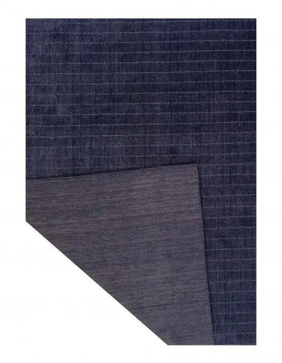 Canvello Navy Blue Fine Hand Knotted Modern Rug 8' X 11' - Canvello