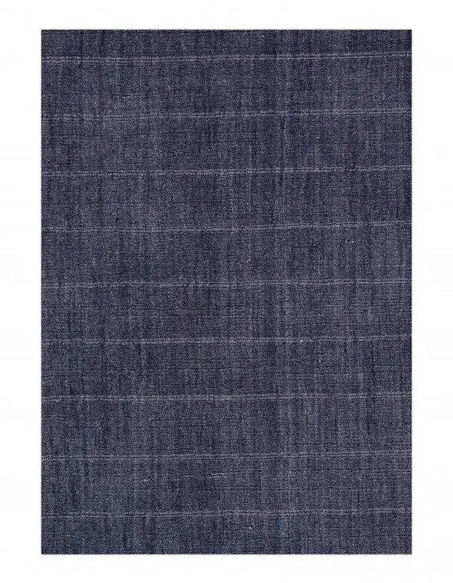 Navy Blue Fine Hand Knotted Modern Rug 8' X 11'