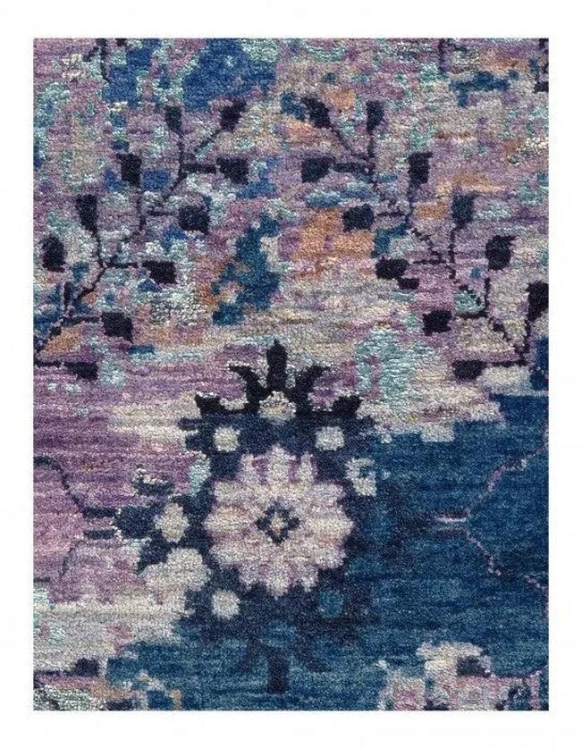 Canvello Navy Blue Fine Hand Knotted Modern Rug 9' X 12' - Canvello