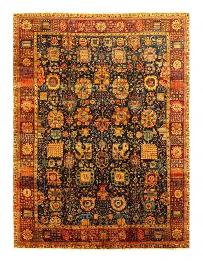 Canvello Navy Blue Hand Knotted Agra Rug 12'5'' X 16'6'' - Canvello