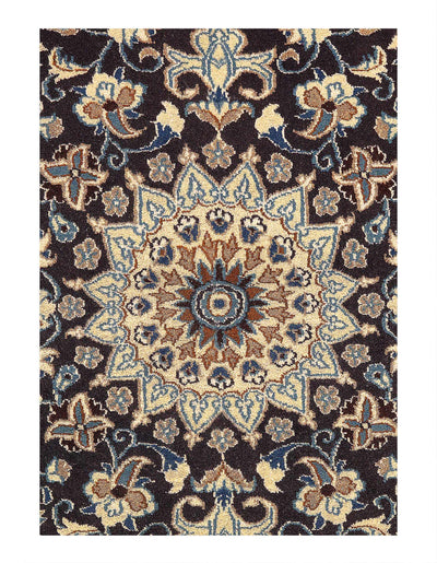 Canvello Navy Blue Hand Knotted Silkroad Nain Rug - 3' X 5' - Canvello