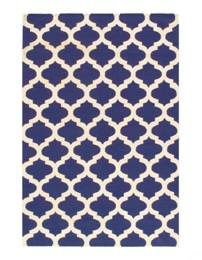 Canvello Navy Blue Modern Hand Knotted Rug - 5' X 8' - Canvello