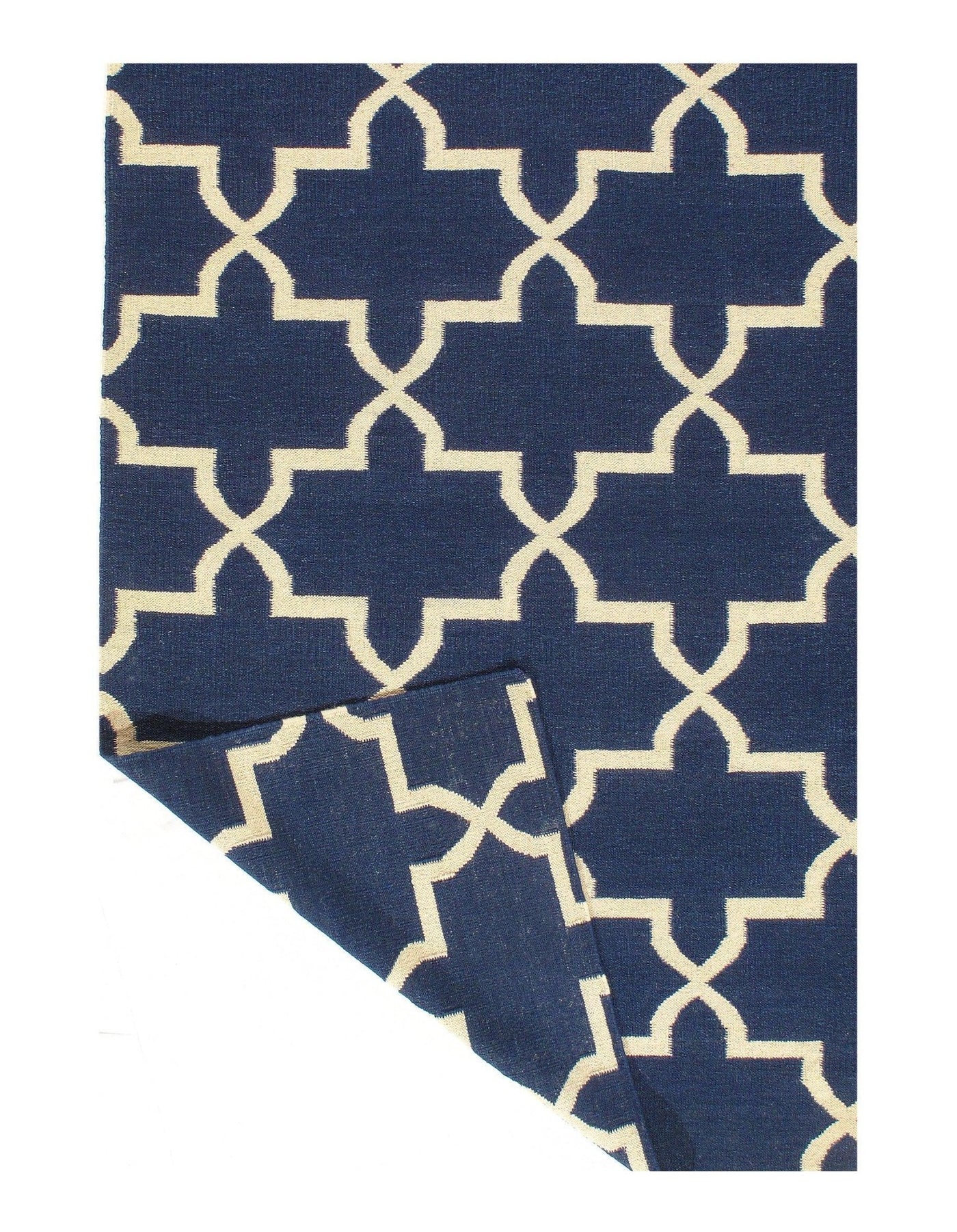 Canvello Navy Blue Modern Hand Knotted Rug 5' X 8' - Canvello