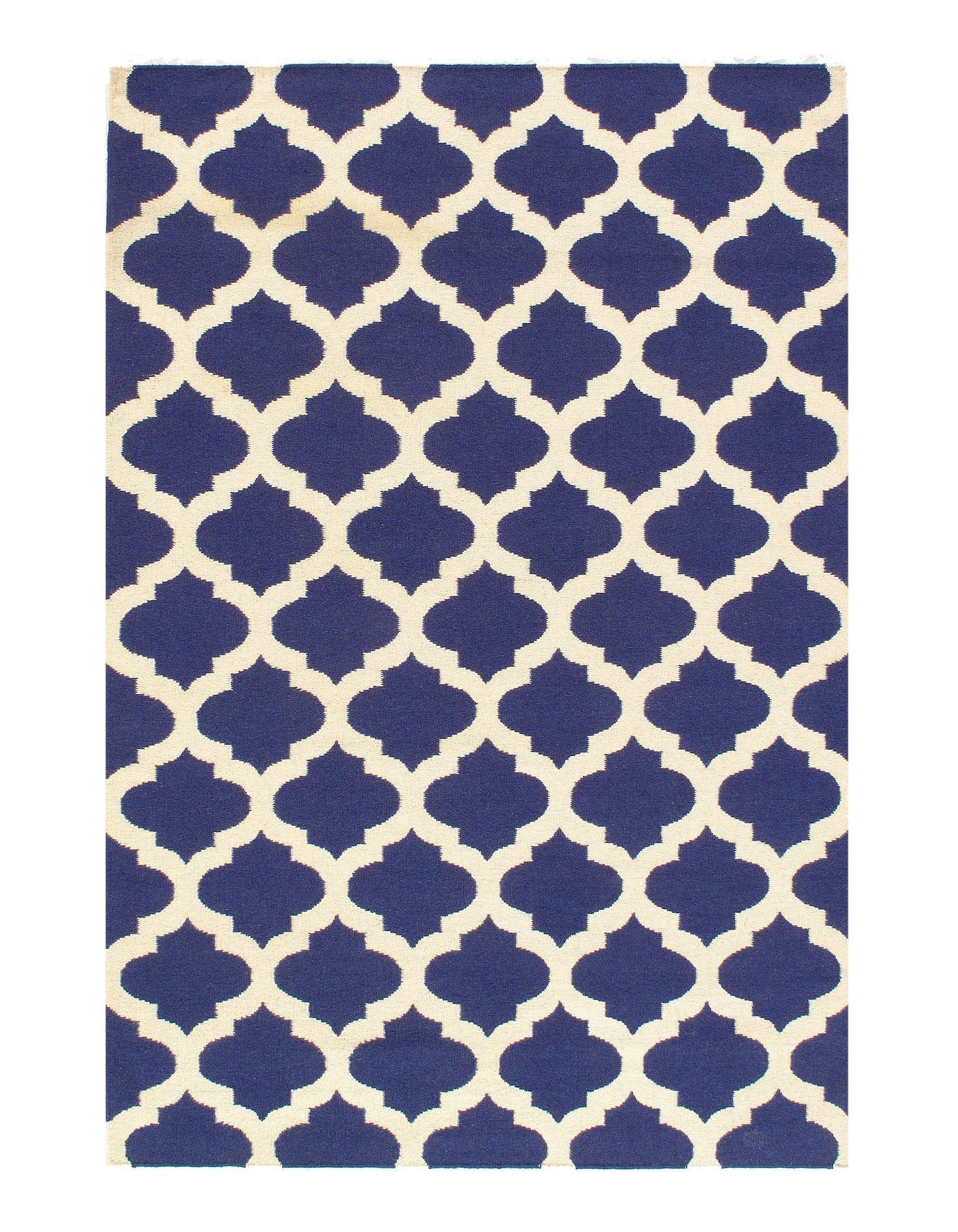 Navy Blue Modern Hand Knotted Rug 5' X 8'