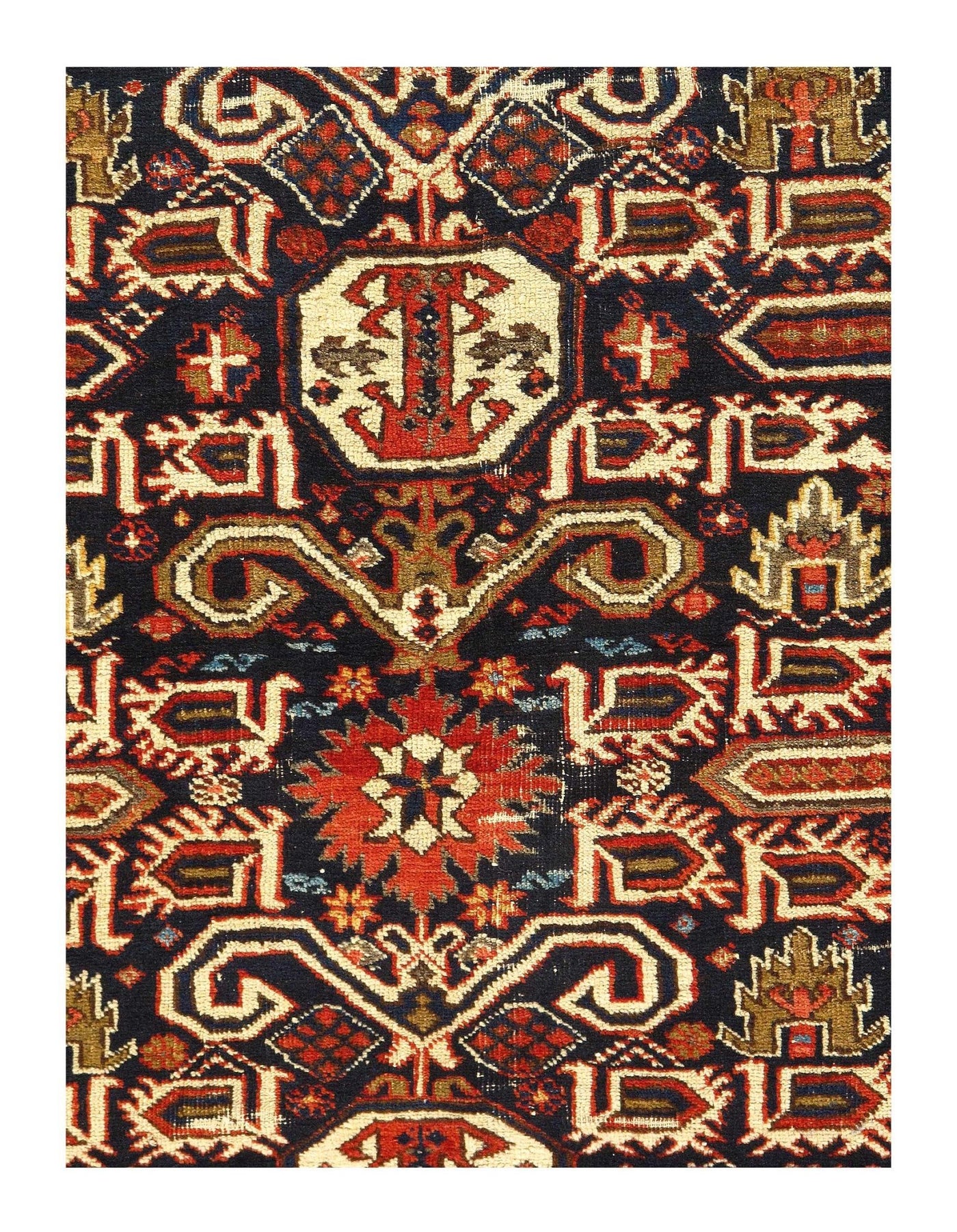 Canvello Navy Blue Russian Antique Kazak 4'8'' X 6'4'' - Canvello