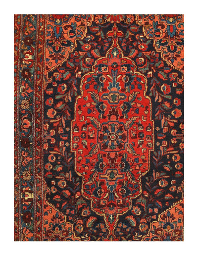 Canvello Navy Blue Silkroad Antique Sarouk Rug - 4'4'' X 6'7'' - Canvello