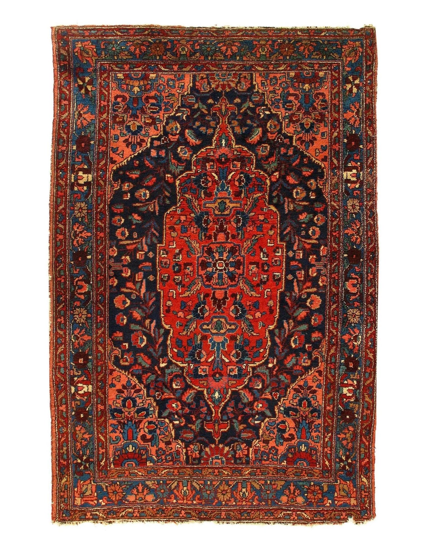 Canvello Navy Blue Silkroad Antique Sarouk Rug - 4'4'' X 6'7'' - Canvello