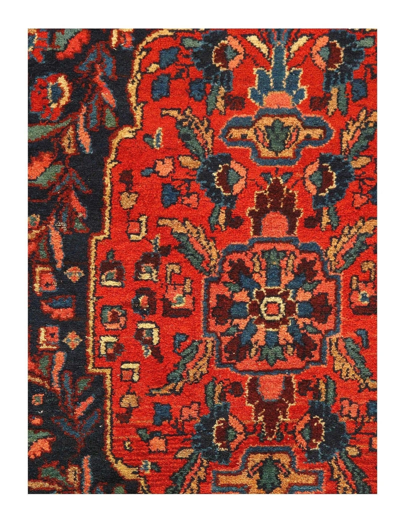 Canvello Navy Blue Silkroad Antique Sarouk Rug - 4'4'' X 6'7'' - Canvello