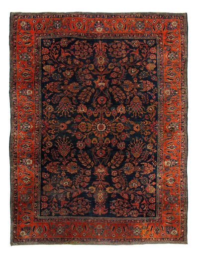 Canvello Navy Blue Silkroad Antique Sarouk Rug - 9'11'' X 13'8'' - Canvello