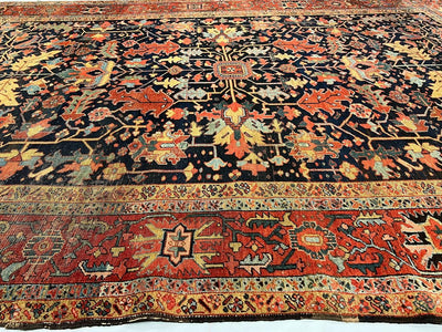 Canvello Navy Blue Silkroad Antique Serapi Rug - 8'11'' X 12'1'' - Canvello