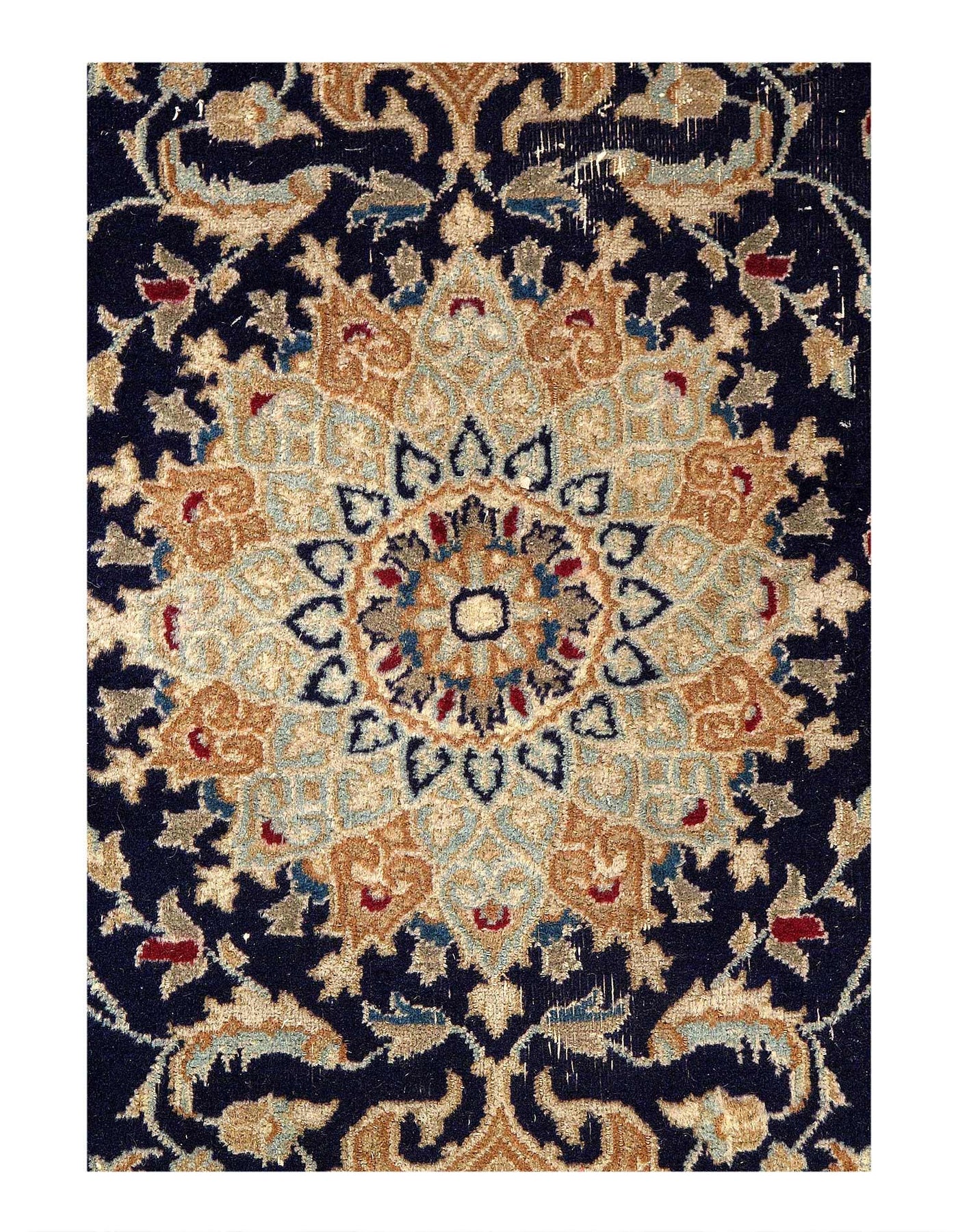 Canvello Navy Blue Silkroad Nain Rug - 3' X 4'5'' - Canvello