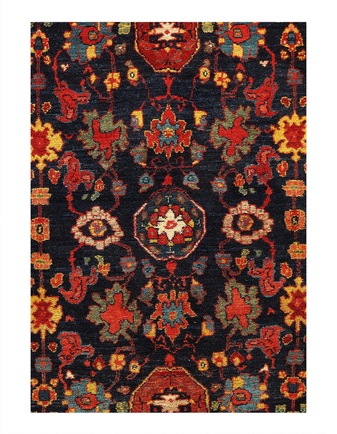 Canvello Navy Fine Perisan Bidjar Rug - 5'6" X 7'1" - Canvello