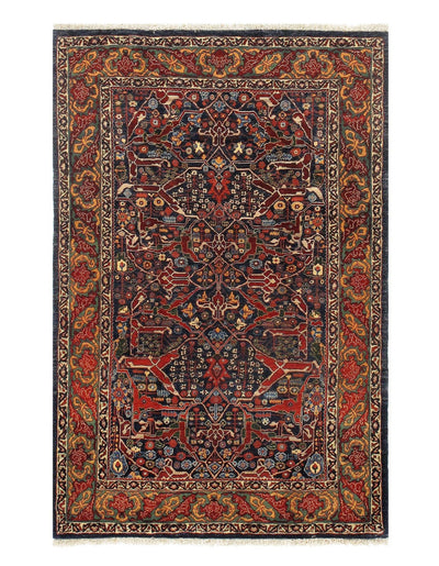 Canvello Navy Fine Silkroad Bidjar Rug - 4' X 6' - Canvello