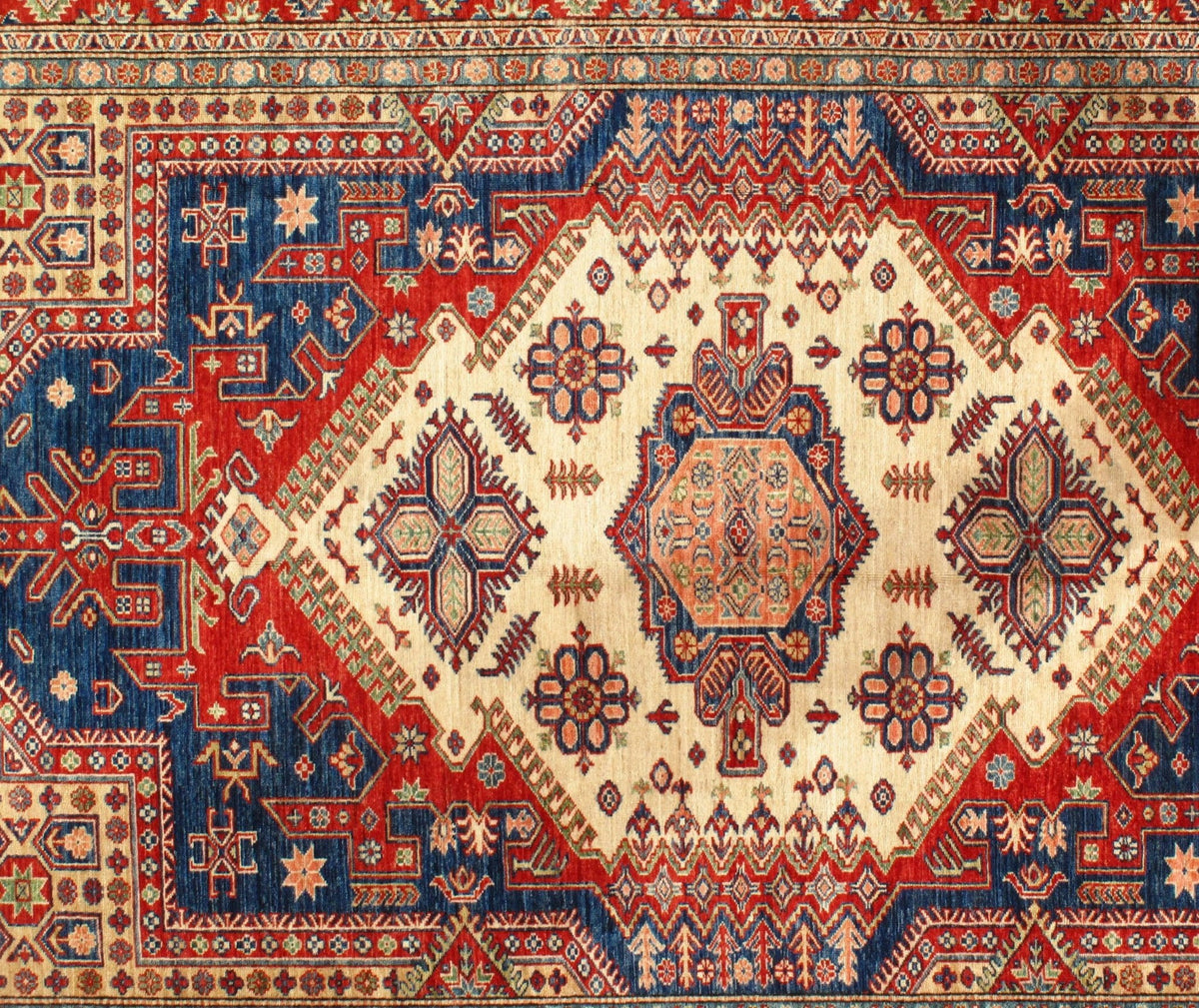 Canvello Navy Pak Super Kazak Lamb's Wool Rug 7' X 10' - Canvello
